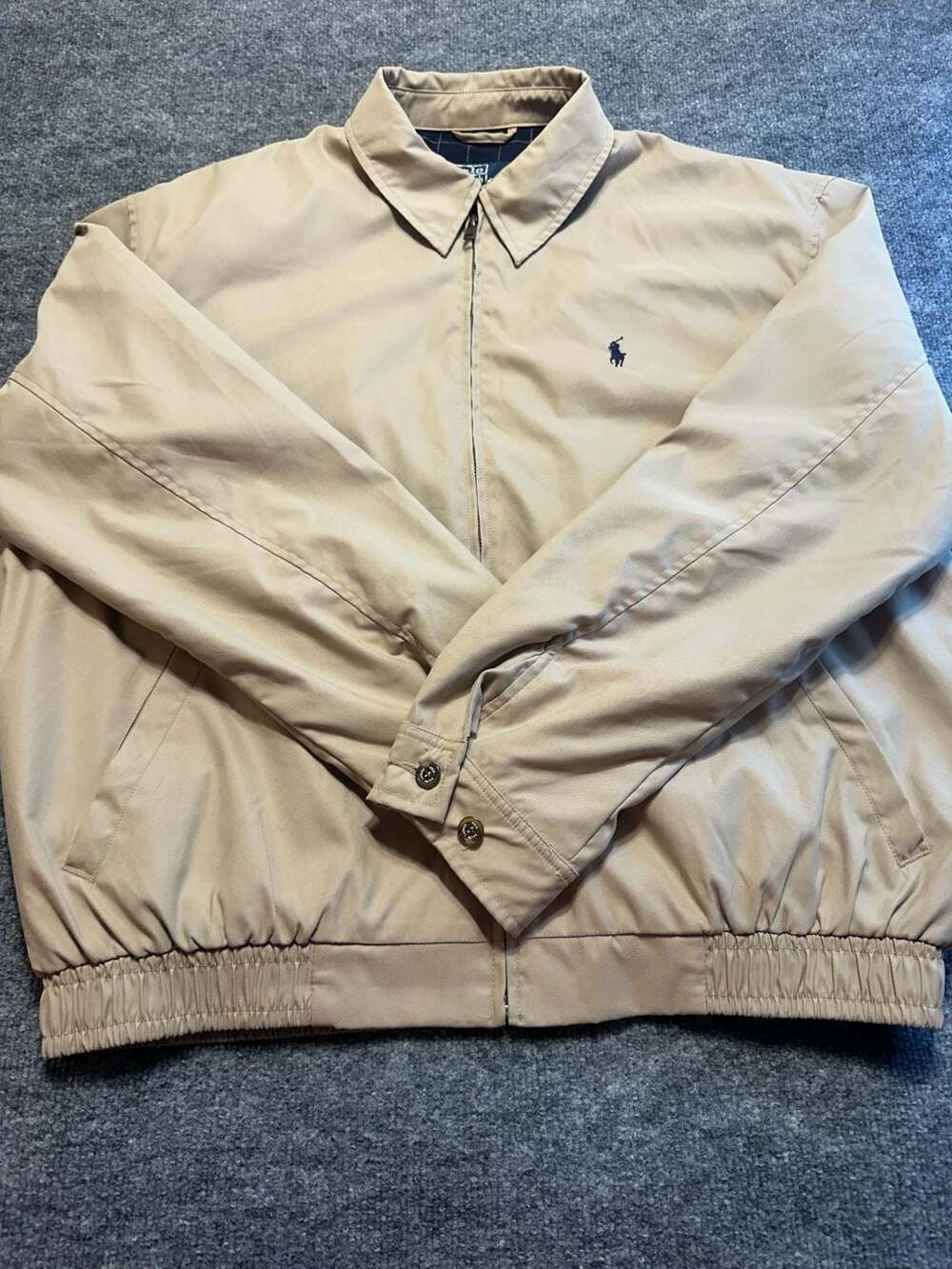 Polo by Ralph Lauren Tan Harrington Jacket Size Mens L Preppy Classic Golf